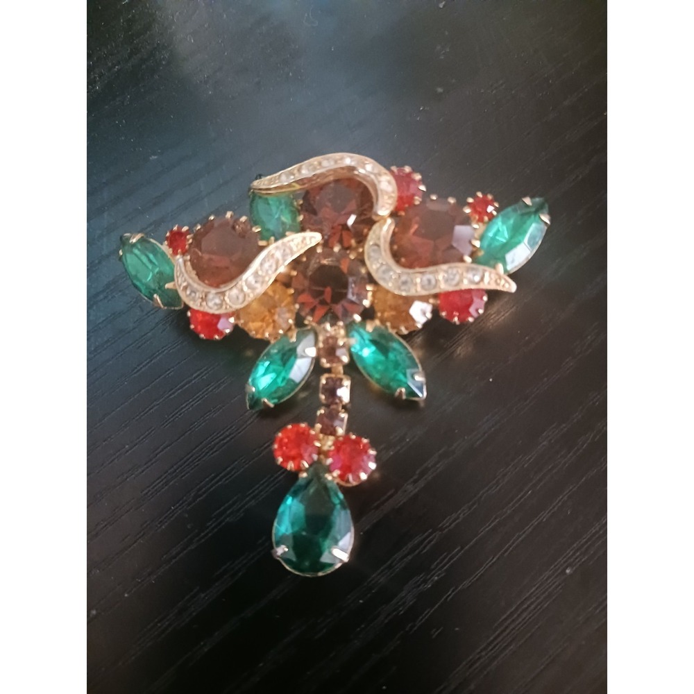Glass Vintage Watermelon Mult Colored Brooch